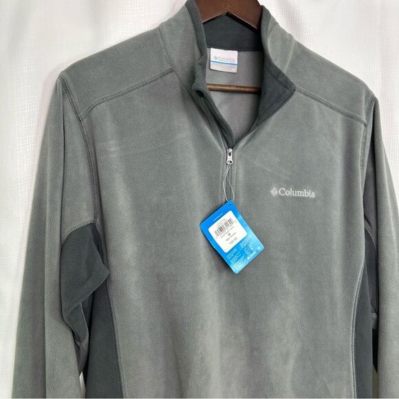 NWT Columbia Men's M Klamath Range II Fleece Pullover Grey 50 UPF Omni Shade - Picture 2 of 8
